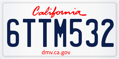 CA license plate 6TTM532