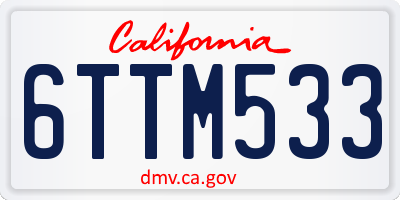 CA license plate 6TTM533