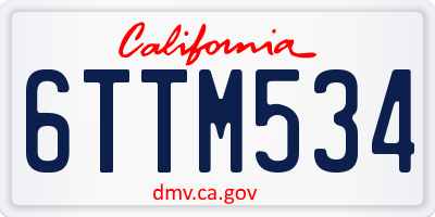 CA license plate 6TTM534