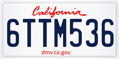 CA license plate 6TTM536