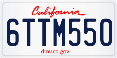 CA license plate 6TTM550
