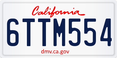 CA license plate 6TTM554