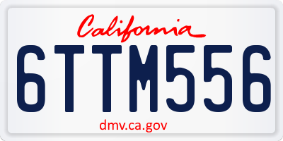 CA license plate 6TTM556