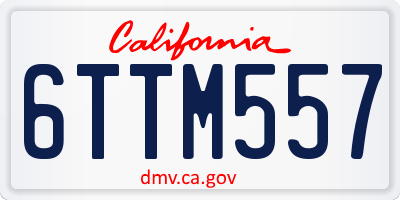 CA license plate 6TTM557