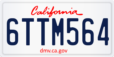 CA license plate 6TTM564