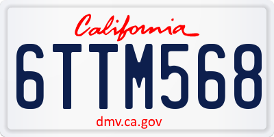 CA license plate 6TTM568