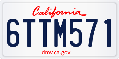 CA license plate 6TTM571