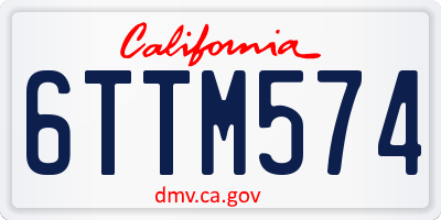 CA license plate 6TTM574