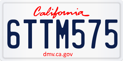 CA license plate 6TTM575