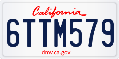 CA license plate 6TTM579