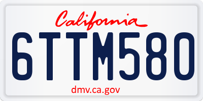 CA license plate 6TTM580