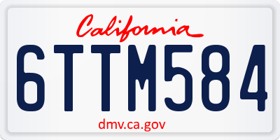CA license plate 6TTM584