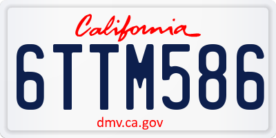 CA license plate 6TTM586