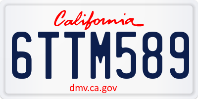 CA license plate 6TTM589