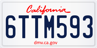 CA license plate 6TTM593