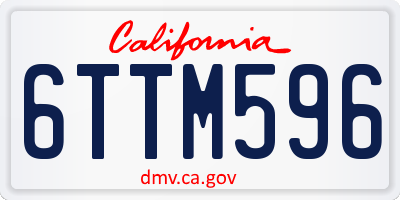 CA license plate 6TTM596