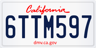 CA license plate 6TTM597