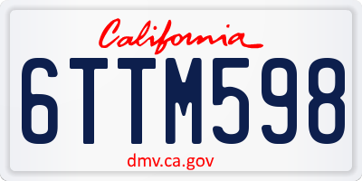 CA license plate 6TTM598