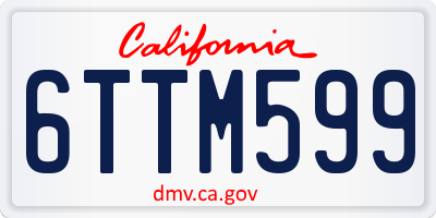 CA license plate 6TTM599