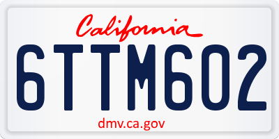 CA license plate 6TTM602