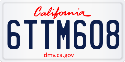 CA license plate 6TTM608