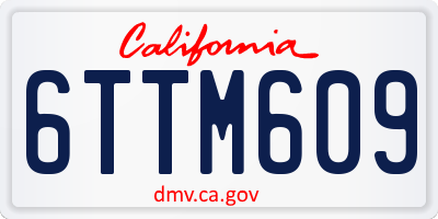 CA license plate 6TTM609