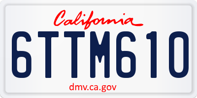 CA license plate 6TTM610