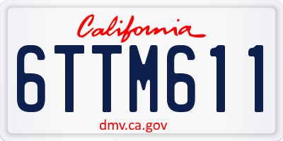 CA license plate 6TTM611