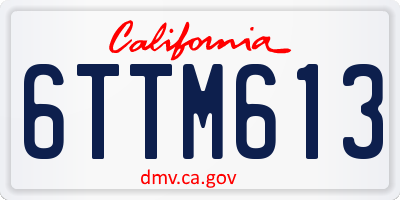 CA license plate 6TTM613