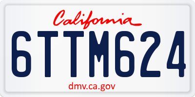 CA license plate 6TTM624