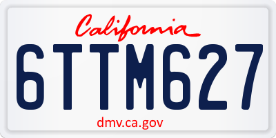 CA license plate 6TTM627