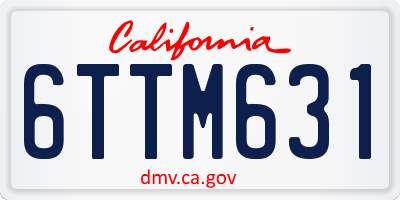 CA license plate 6TTM631