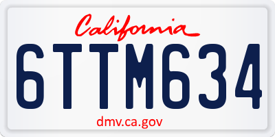 CA license plate 6TTM634