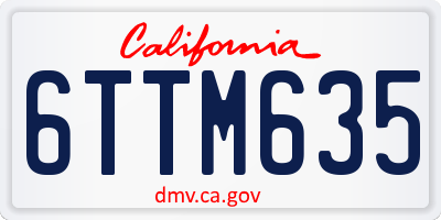CA license plate 6TTM635