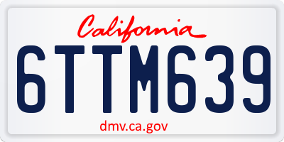 CA license plate 6TTM639