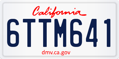 CA license plate 6TTM641