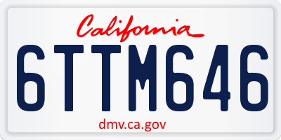 CA license plate 6TTM646