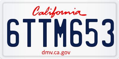CA license plate 6TTM653