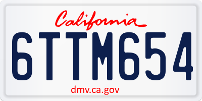 CA license plate 6TTM654