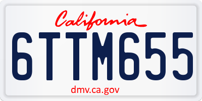 CA license plate 6TTM655