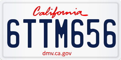 CA license plate 6TTM656