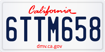 CA license plate 6TTM658