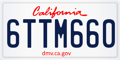 CA license plate 6TTM660