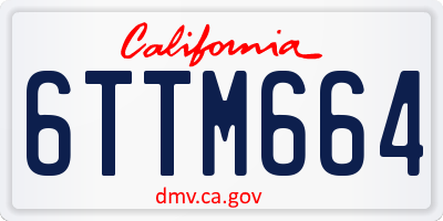 CA license plate 6TTM664