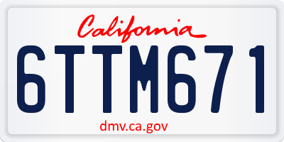 CA license plate 6TTM671