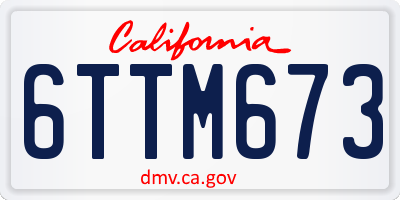 CA license plate 6TTM673