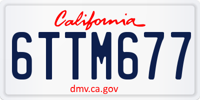 CA license plate 6TTM677