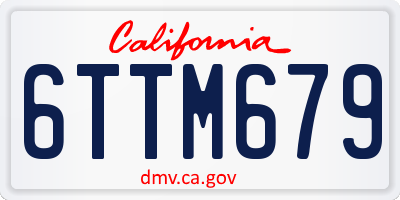 CA license plate 6TTM679
