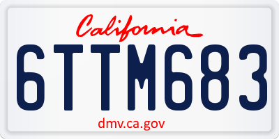 CA license plate 6TTM683