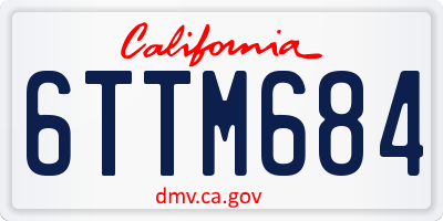 CA license plate 6TTM684